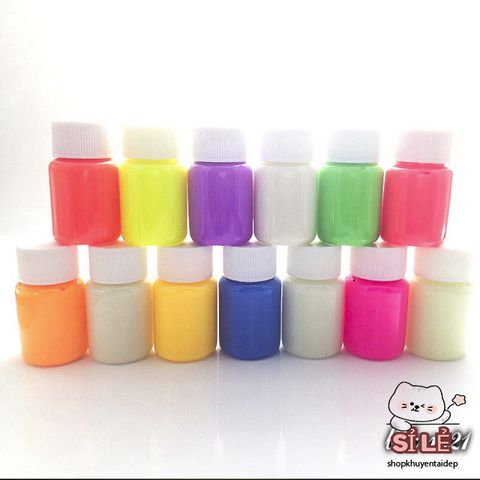 Sơn Dạ Quang 20ML An Toàn - Bộ 7 Màu Phát Sáng Rực Rỡ Cho Nghệ Thuật Trang Điểm, Nail Art Và Halloween