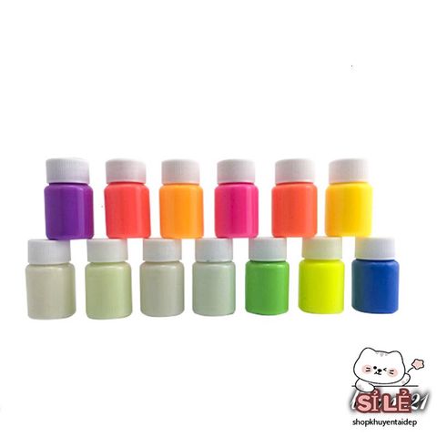 Sơn Dạ Quang 20ML An Toàn - Bộ 7 Màu Phát Sáng Rực Rỡ Cho Nghệ Thuật Trang Điểm, Nail Art Và Halloween