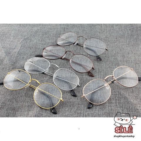 Kính Nobita Tròn Cute Đa Sắc Màu - Kính Mát Giả Cận Thời Trang Dành Cho Nam Nữ, Bảo Vệ Mắt Khi Ra Ngoài