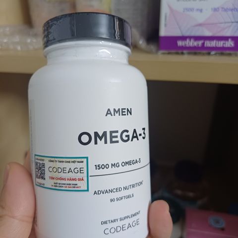 Viên Uống Dầu Cá Codeage Amen Omega-3 1500mg - Hỗ Trợ Tim Mạch & Cải Thiện Chức Năng Não Bộ - Sản Phẩm Nhập Khẩu USA