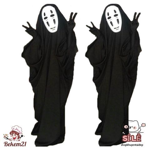 Bộ đồ hóa trang Vô Diện 3 món - Trang phục cosplay độc đáo cho trẻ em và người lớn, hoàn hảo cho mùa lễ hội và sự kiện hóa trang