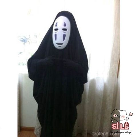 Bộ đồ hóa trang Vô Diện 3 món - Trang phục cosplay độc đáo cho trẻ em và người lớn, hoàn hảo cho mùa lễ hội và sự kiện hóa trang