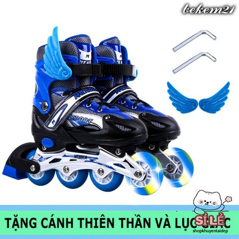 Giày Trượt Patin Phát Sáng QF Thế Hệ Mới Cho Trẻ Em - Bền Bỉ, An Toàn, Tặng 2 Cờ Lê, Thích Hợp Mọi Kích Cỡ