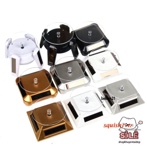Bàn xoay 360 độ năng lượng mặt trời - Đế chụp sản phẩm chuyên nghiệp cho trang sức và đồ vật, có đèn LED hấp dẫn