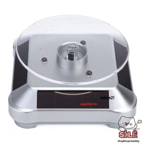 Bàn xoay 360 độ năng lượng mặt trời - Đế chụp sản phẩm chuyên nghiệp cho trang sức và đồ vật, có đèn LED hấp dẫn