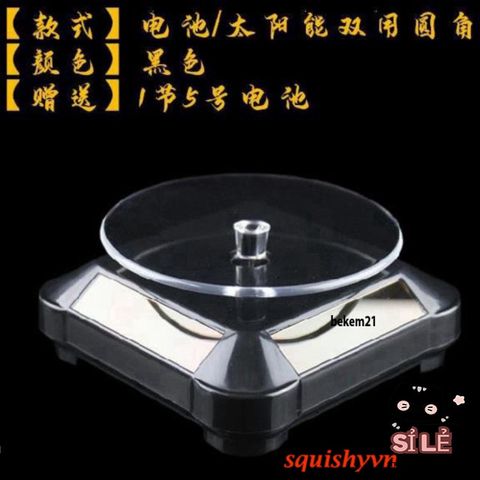 Bàn xoay 360 độ năng lượng mặt trời - Đế chụp sản phẩm chuyên nghiệp cho trang sức và đồ vật, có đèn LED hấp dẫn