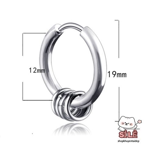 Khuyên Tai Tròn Titan Hình Học Đời Thực - Thời Trang Nam Nữ Bạc Cao Cấp, Dễ Đeo, Thép Không Gỉ