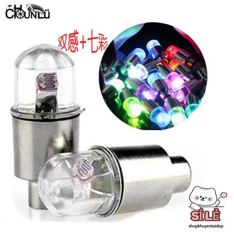 Đèn LED 7 Màu Gắn Van Lốp - Phát Sáng Khi Di Chuyển Cho Xe Đạp, Xe Máy, An Toàn và Sáng Bóng Khi Lái Xe Ban Đêm