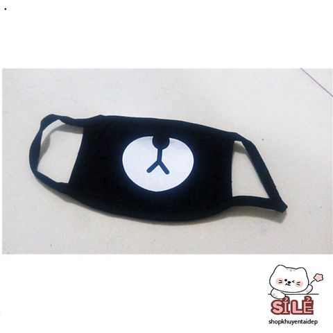 Khẩu Trang Dễ Thương Hình Gấu Hoạt Hình Cho Trẻ - Chất Liệu Cotton Mềm Mại, Quà Tặng Ý Nghĩa, Phong Cách Hàn Quốc
