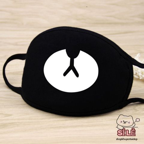 Khẩu Trang Dễ Thương Hình Gấu Hoạt Hình Cho Trẻ - Chất Liệu Cotton Mềm Mại, Quà Tặng Ý Nghĩa, Phong Cách Hàn Quốc