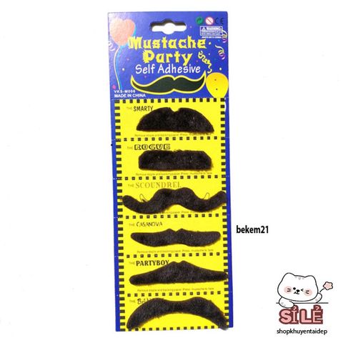 Bộ 12 Râu Giả Mày Đen Hài Hước cho Nam - Phụ Kiện Thời Trang Thú Vị cho Tiệc Halloween và Hóa Trang