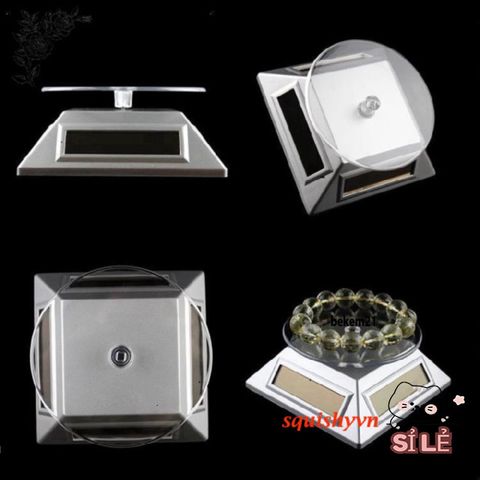 Bàn Xoay Chụp Ảnh Năng Lượng Mặt Trời - Đế Xoay 360 Độ Cho Trang Sức, Đồng Hồ - Thiết Bị Quay Video Tiết Kiệm Năng Lượng
