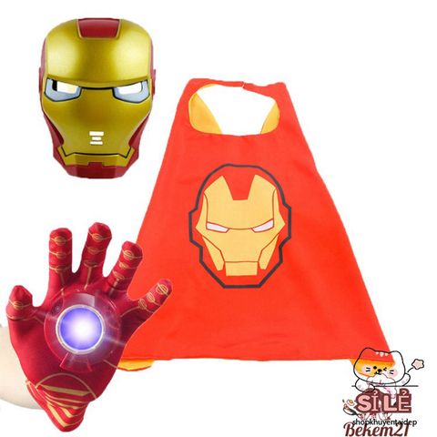 Bộ Trang Phục Siêu Anh Hùng Cho Bé - Ironman, Người Nhện, Hulk, Captain America, Mặt Nạ Phát Sáng, Gậy Ánh Sáng - Thời Trang Cosplay Trẻ Em