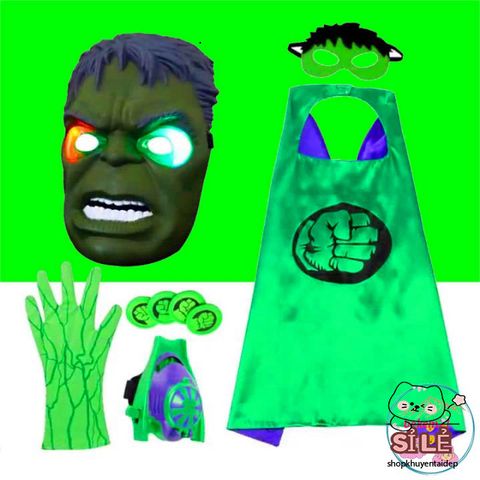 Bộ Trang Phục Siêu Anh Hùng HULK Cho Bé Trai - Áo Choàng Cosplay Superman, Iron Man, Batman & Captain America Dành Cho Halloween