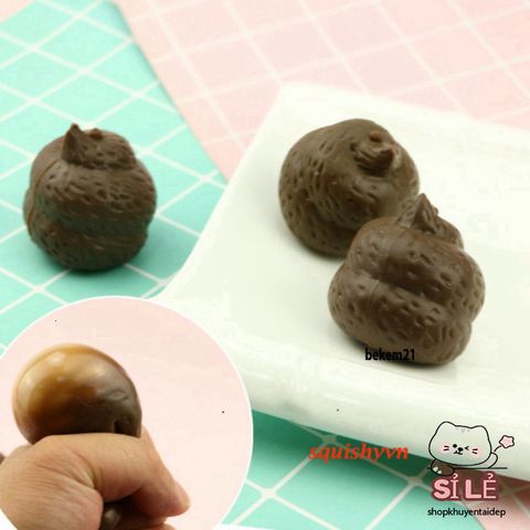 Móc Khóa Hình Cục Shit Ngựa - Đồ Chơi Bóp Squishy Dễ Thương, Giải Tỏa Căng Thẳng, Phù Hợp Với Fan Gudetama