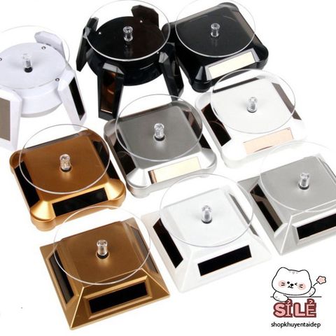 Bàn Xoay Trưng Bày Sản Phẩm 360 Độ - Đĩa Xoay Chụp Ảnh Độc Đáo Bằng Nhựa ABS Chạy Pin hoặc Năng Lượng Mặt Trời