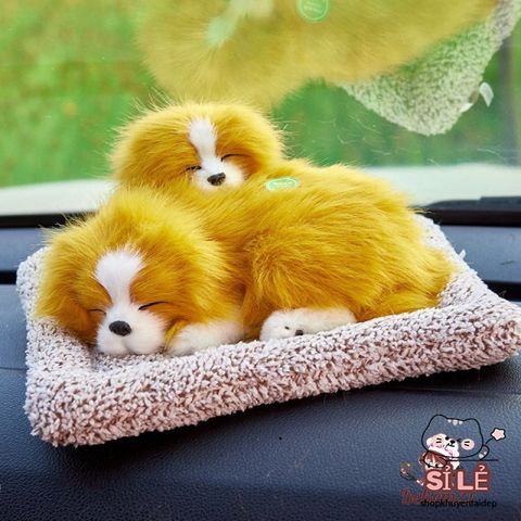 Gấu Cún Xám Trắng - Thú Cưng Lông Mượt Khử Mùi Ô Tô, Giống Thật 99% Siêu Đẹp - Chó Mèo Âm Thanh Phát Triển Kích Thích Trẻ Em