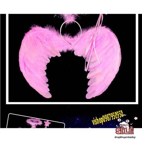Cánh Thiên Thần và Ác Quỷ Bằng Lông Vũ - Phụ Kiện Cosplay Halloween Size S, M, L - Thời Trang Độc Đáo cho Fan Hâm Mộ