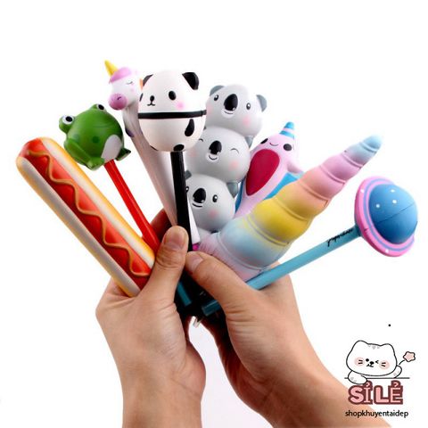 Bút Dẻo Siêu Còi 20 Mẫu Ngộ Nghĩnh - Bút Bi Nước Đáng Yêu Cho Văn Phòng Phẩm và Quà Tặng Học Sinh