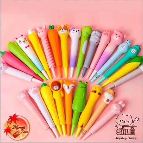 Bút Dẻo Siêu Còi 20 Mẫu Ngộ Nghĩnh - Bút Bi Nước Đáng Yêu Cho Văn Phòng Phẩm và Quà Tặng Học Sinh