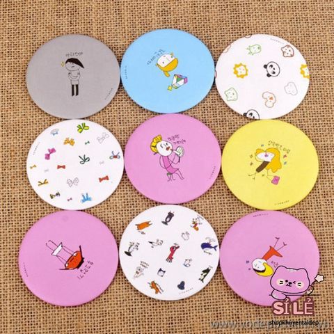 Gương Mini Cầm Tay Dễ Thương Phong Cách Hàn Quốc - Gương Trang Điểm Nhỏ Gọn 7cm - Tiện Lợi Cho Phụ Nữ