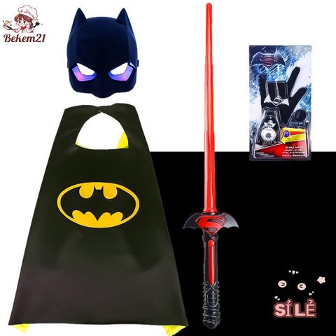 Bộ Siêu Anh Hùng Người Dơi Hóa Trang Cho Bé - Áo Choàng Cosplay Trẻ Em - Đồ Chơi Halloween Siêu Nhân Chất Liệu Satin Mịn Mượt
