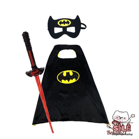 Bộ Siêu Anh Hùng Người Dơi Hóa Trang Cho Bé - Áo Choàng Cosplay Trẻ Em - Đồ Chơi Halloween Siêu Nhân Chất Liệu Satin Mịn Mượt