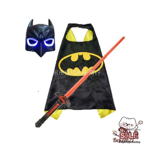 Bộ Siêu Anh Hùng Người Dơi Hóa Trang Cho Bé - Áo Choàng Cosplay Trẻ Em - Đồ Chơi Halloween Siêu Nhân Chất Liệu Satin Mịn Mượt