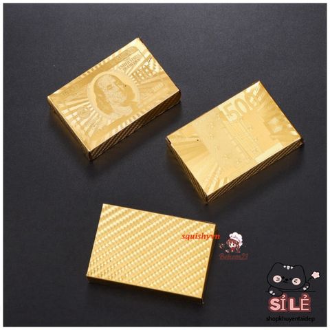 Bộ Bài Tây Cao Cấp Mạ Vàng 24K - Sang Trọng, Chất Liệu Nhựa Polyester, Quà Tặng Độc Đáo Cho Bạn Bè và Đồng Nghiệp