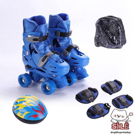 Giày trượt patin 4 bánh cho trẻ em từ 2-14 tuổi - Bộ bảo vệ và phụ kiện đầy đủ, an toàn và dễ dàng tập luyện