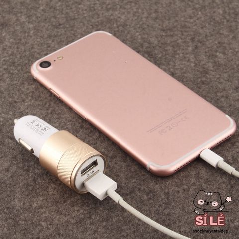Bộ Sạc Ô Tô Hai Cổng USB Chất Lượng Cao Cho iPhone, Smartphone - Phụ Kiện Xe Hơi Tiện Ích