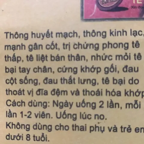 Viên Nhân Sâm Tê Thống Linh - Hỗ Trợ Giảm Đau Nhức Xương Khớp, Tê Bì Tay Chân (Hộp 20 Viên)