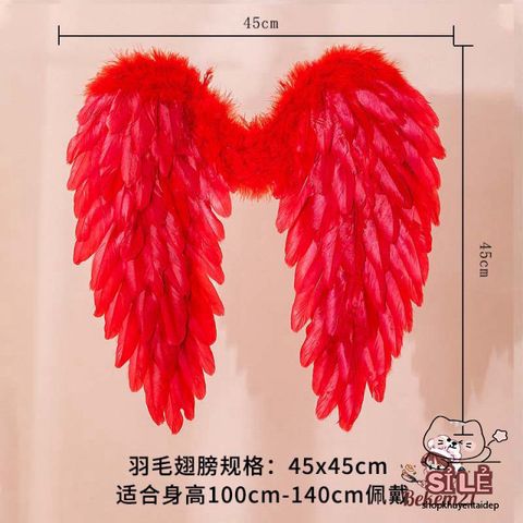 Giày Chân Thiên Thần Đỏ Trắng - Cánh Thiên Thần Cosplay Thời Trang Hóa Trang Cho Tiệc Hội, Chụp Hình, Lễ Hội