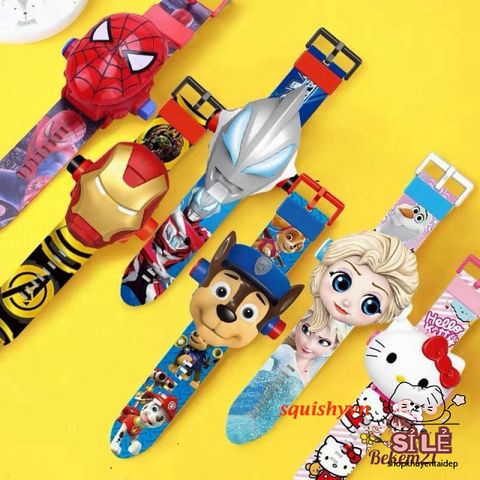 Đồng hồ điện tử trẻ em Siro Elsa - Mèo hoạt hình phát sáng dễ thương, đồ chơi cho bé gái và bé trai từ 3 tuổi trở lên