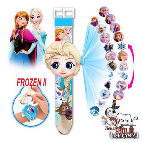 Đồng hồ điện tử trẻ em Siro Elsa - Mèo hoạt hình phát sáng dễ thương, đồ chơi cho bé gái và bé trai từ 3 tuổi trở lên
