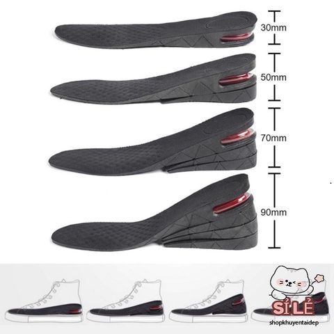 Giày Nâng Chiều Cao LOTGIAY - Lót Giày Cao Su PU Điều Chỉnh 3-9cm, Êm Ái, Phù Hợp Mọi Size Giày Nam Nữ