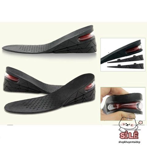 Giày Nâng Chiều Cao LOTGIAY - Lót Giày Cao Su PU Điều Chỉnh 3-9cm, Êm Ái, Phù Hợp Mọi Size Giày Nam Nữ