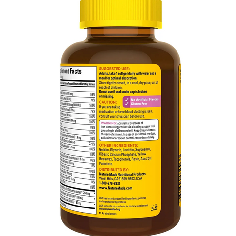 Viên uống Vitamin Tổng Hợp Prenatal + DHA Nature Made cho Bà Bầu - 150 Viên, Hỗ Trợ Dinh Dưỡng Thai Kỳ, Xuất Xứ Mỹ