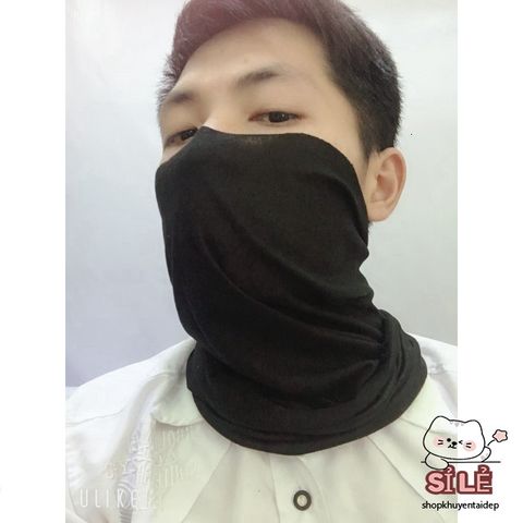 Khăn che mặt Alan Walker Đen Trơn - Khẩu Trang Đa Năng Thấm Hút Mồ Hôi, Nam Nữ Sử Dụng, Tiện Lợi Sáng Tạo