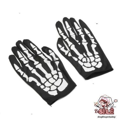 Bộ Găng Tay & Mặt Nạ Hình Xương Ma Quái Cho Halloween - Trang Phục Hóa Trang Độc Đáo, Tiệc Tùng, Chụp Ảnh