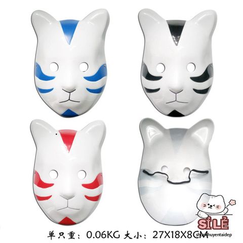 Mặt Nạ Hóa Trang Anbu Ninja Kakashi Đen/Xanh/Đỏ - Phụ Kiện Cosplay Naruto Độc Đáo, Đạo Cụ Tiệc Hóa Trang