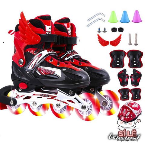 Giày Patin Phát Sáng Điều Chỉnh Kích Thước - Giày Trượt Cho Trẻ Em và Người Lớn, Đa Dạng Màu Sắc, Dễ Sử Dụng