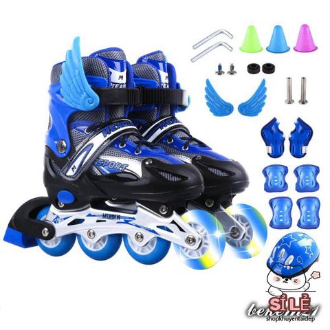 Giày Patin Phát Sáng Điều Chỉnh Kích Thước - Giày Trượt Cho Trẻ Em và Người Lớn, Đa Dạng Màu Sắc, Dễ Sử Dụng