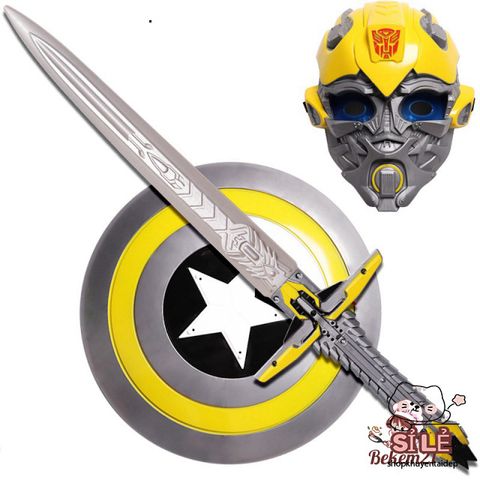 Bộ Trang Phục Siêu Anh Hùng Bumblebee cho Bé - Áo Choàng, Mặt Nạ và Găng Tay Hóa Trang Halloween Độc Đáo