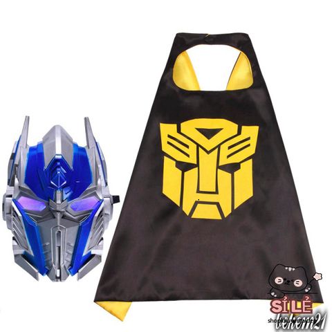 Bộ Trang Phục Siêu Anh Hùng Bumblebee cho Bé - Áo Choàng, Mặt Nạ và Găng Tay Hóa Trang Halloween Độc Đáo