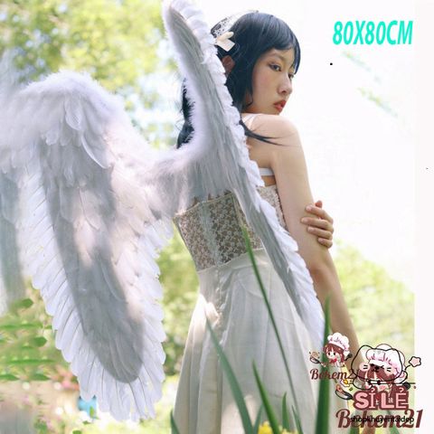 Bộ Cánh Thiên Thần Lông Vũ Trắng Cosplay - Phụ Kiện Tiệc Tùng Siêu Sang Trọng cho Trẻ Em và Người Lớn