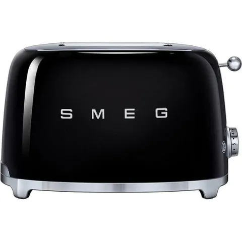 Máy Nướng Bánh Mì Smeg 50's Retro TSF01BLEU - Thiết Kế Cổ Điển, 2 Khe Nướng Siêu Rộng, 6 Mức Độ Nướng, Màu Đen Thanh Lịch