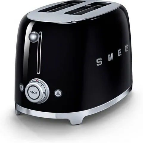 Máy Nướng Bánh Mì Smeg 50's Retro TSF01BLEU - Thiết Kế Cổ Điển, 2 Khe Nướng Siêu Rộng, 6 Mức Độ Nướng, Màu Đen Thanh Lịch