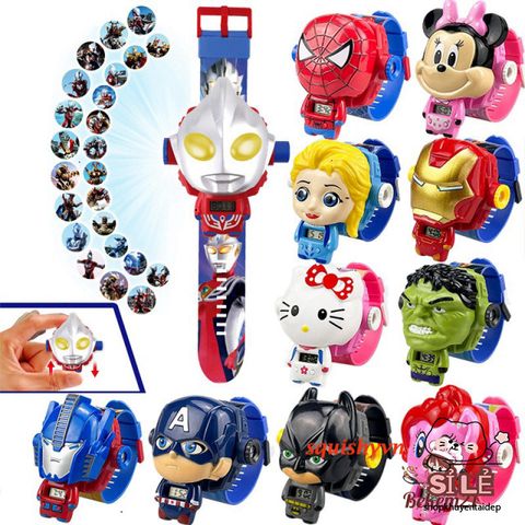 Đồng Hồ Điện Tử Siêu Anh Hùng Spider-Man - Đồng Hồ Đeo Tay Biến Hình Cho Bé Trai, Dây Nhựa ABS Bền, Thời Trang & An Toàn