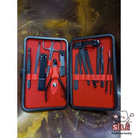 Bộ dụng cụ chăm sóc móng tay inox titanium sang trọng - 15 món tiện lợi, đi kèm hộp da cao cấp làm quà tặng lý tưởng